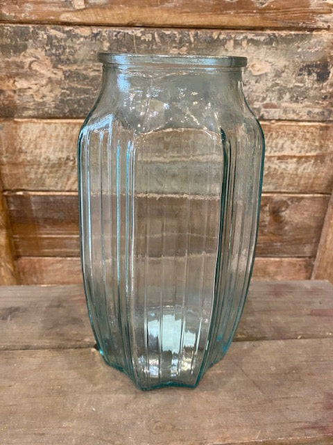 Vase polygonal blanc vert